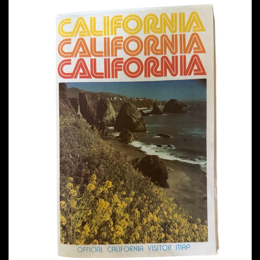 Vintage California Visitors Road Map mid 70’s - late 80’s Poster